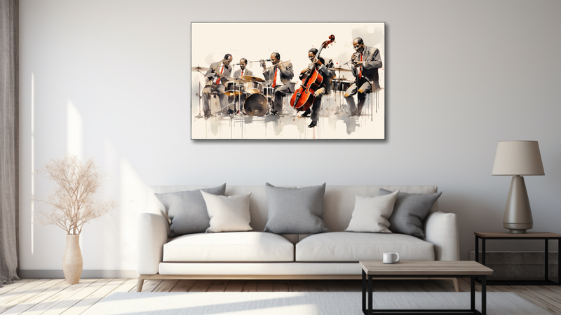 Canvas Wall Art - JAzz Band Watercolour Abstract - MT0187