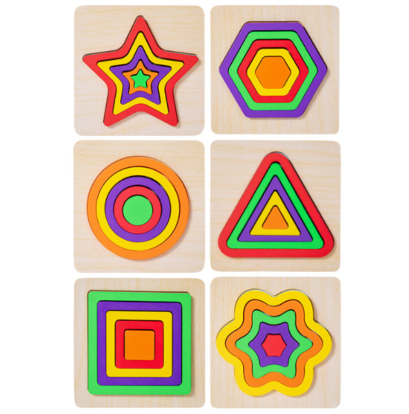 Toddler Puzzles Montessori Toy Wooden Shape Sorting Puzzle Sensory Toy