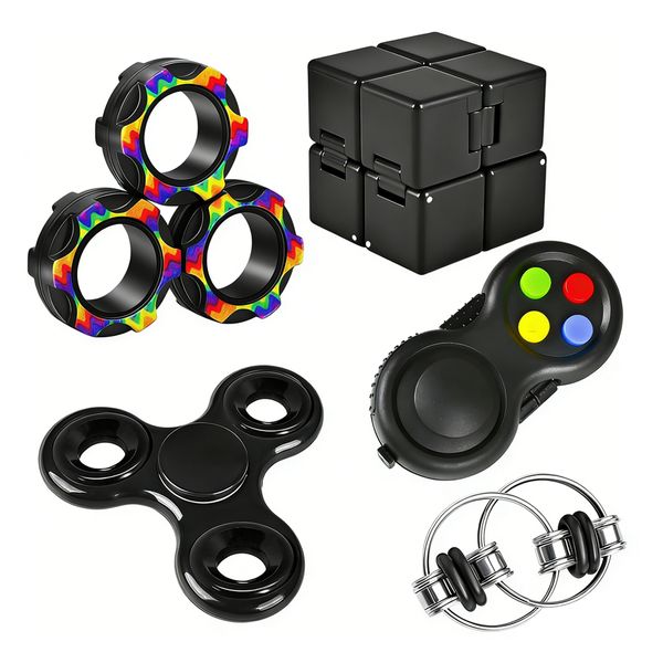 5 Pcs Cubes Finger Flip Sensory Toy,Relieving Fidgeting Game Toy,Adult/Teen