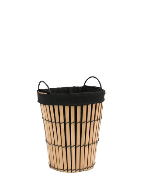Woodslat Round Barrel Laundry Basket