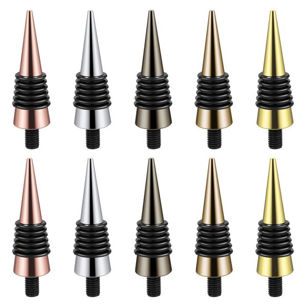 10 Pieces Blank Bottle Stopper with Threaded Post Metal Wine Stopper Insert