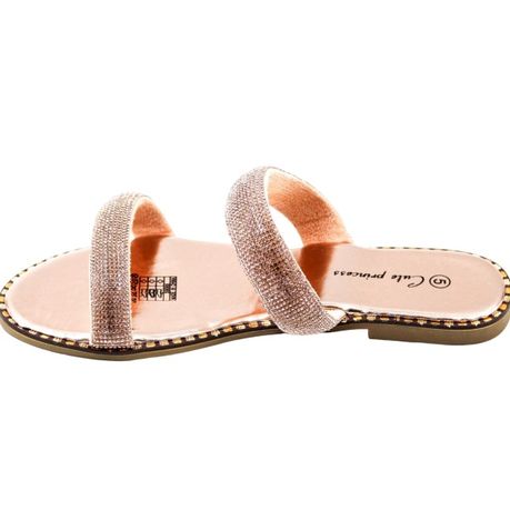 Rose gold flip on sale flops with rhinestones