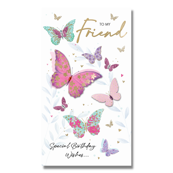 Greeting Card - Friend Birthday - Butterflies