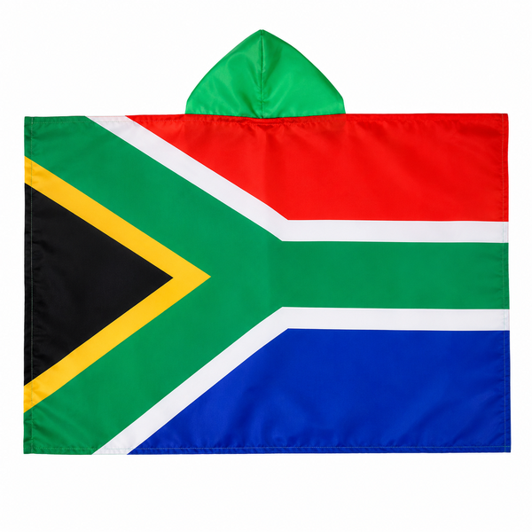 South African Hooded Supporter Body Wrap Flag - 98 x 147 cm