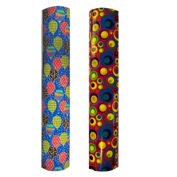 Craft Bright &amp; Colourful Jumbo Gift Wrapping Paper Rolls Set of 2 - 75m
