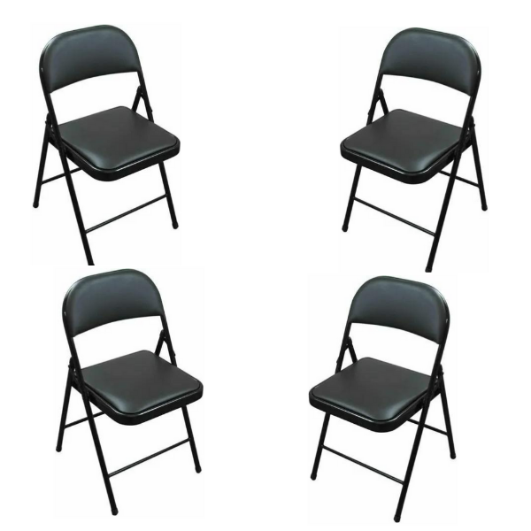 Foldable Metal Chair with Padded Seat - Portable and Comfortable - set of 4, Shop Today. Get it Tomorrow!