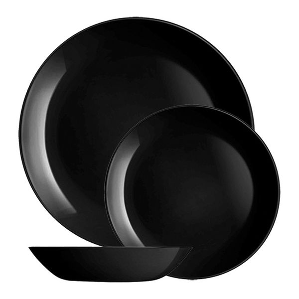 Luminarc Opal Black Dinnerware 12 Piece Set