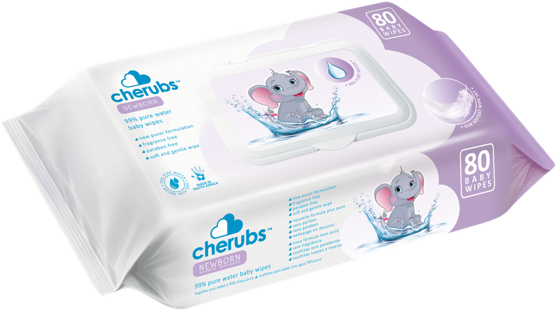 Cherubs Newborn 99% Pure Water Wipes 80's