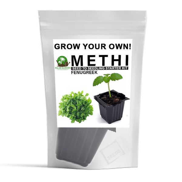 Palm Garden Grow Your Own Fenugreek -Methi Plant - Seed to Seedling Kit