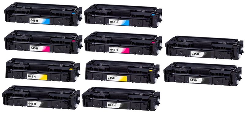 Canon 045H Twin Multipack + 2 x Extra Black Toner Cartridges - Compatible
