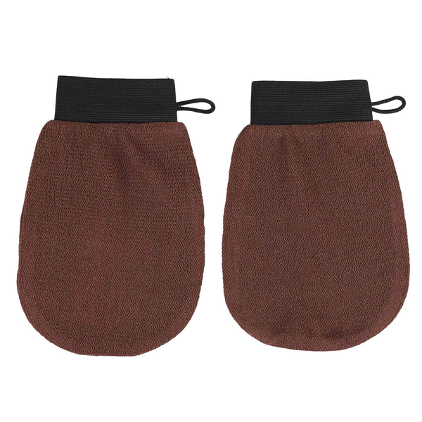 2Pcs Bath Shower Sauna Dead Hard Skin Care Mitt Back Scrubber Glove