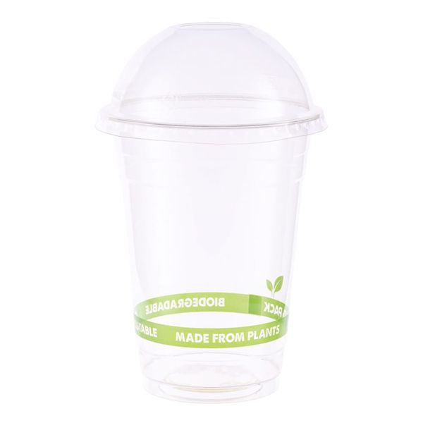 500ml BioSmoothie Cup &amp; PLA DOME Lid - pack of 25