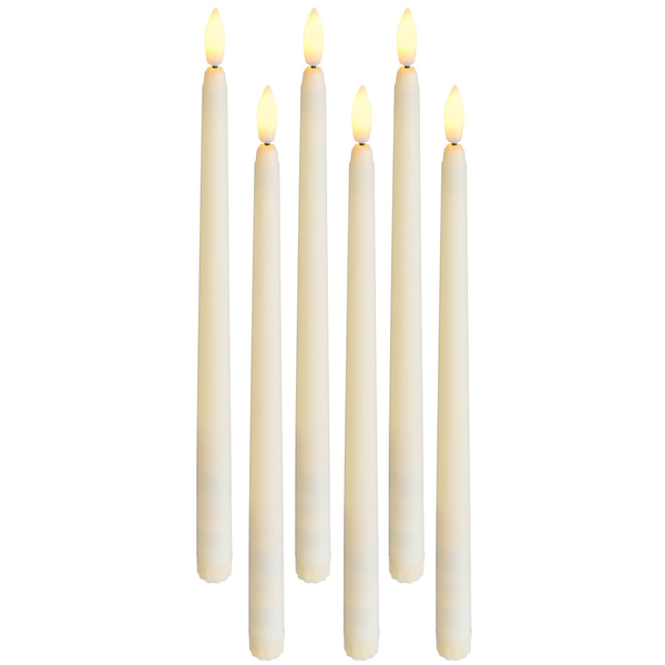Stellar Lighting Long White Taper LED Candles Flameless Set of 6