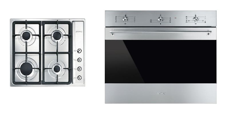 Smeg 4 Burner Gas Hob + Built In Electric Oven Combo 60cm