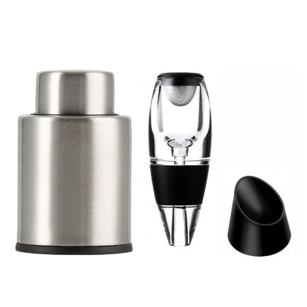 Wine Vacuum Stopper,Wine Pourer Quick Decanter Aerator Set