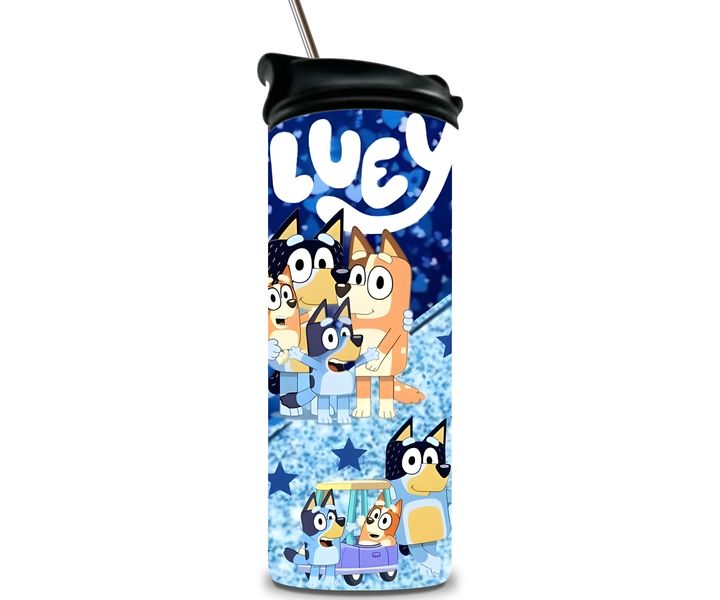 Bluey Design Double Wall Stainless Steel 20oz Tumbler. Water Bottle