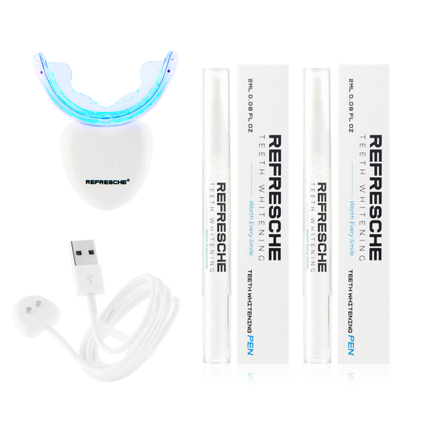 Teeth Whitening Bundle: LED Mouthpiece &amp; Whitening Pens