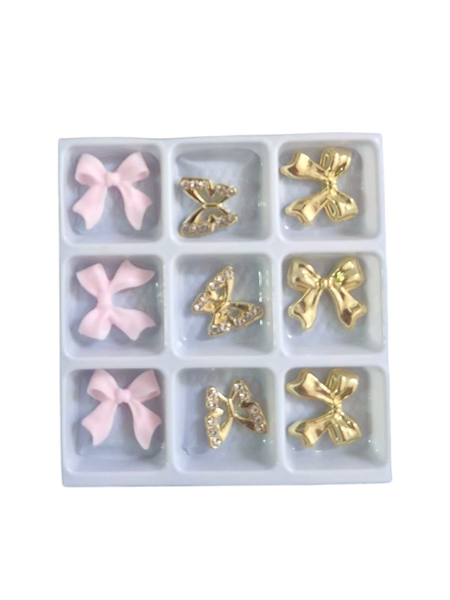 Sparkling Nail Charm Sets Elegant Bows &amp; Butterflies