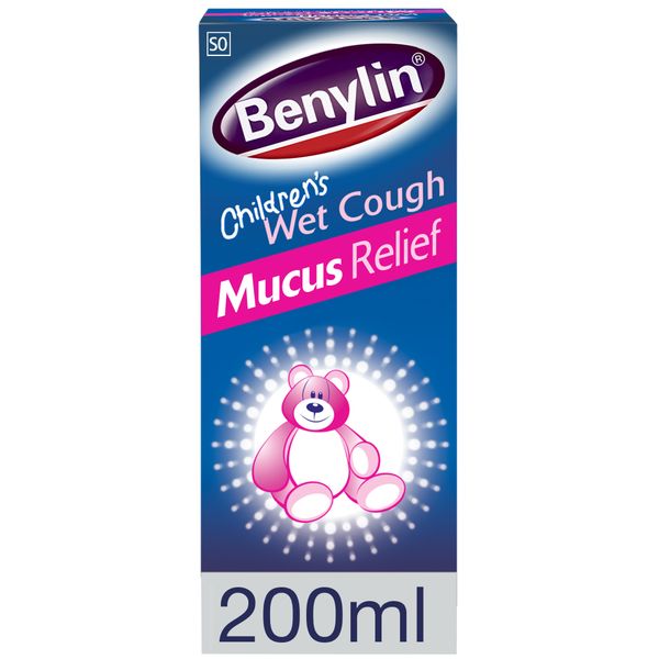 Benylin Children's Wet Cough Syrup Mucus Relief Ages 2 to 12 200ml