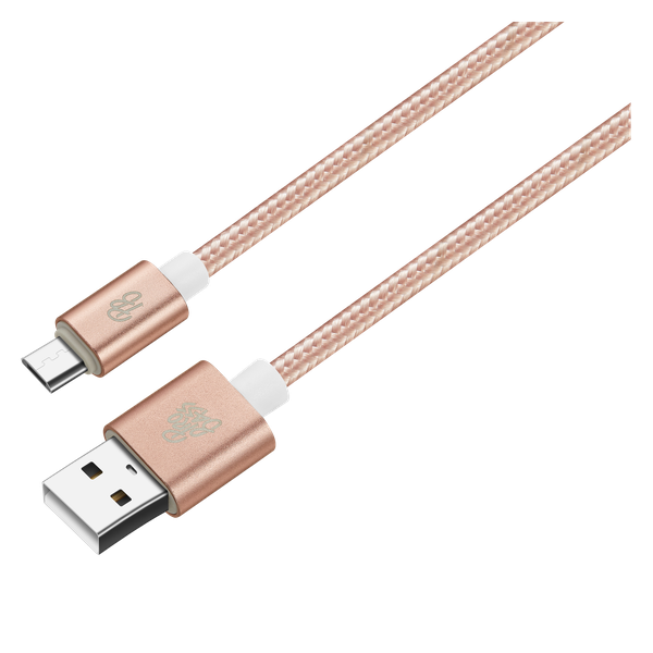 Pro Bass Braided series Micro USB cable pastel pink 1.5m