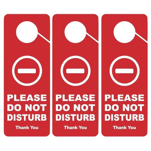 Decor Do not Disturb Red Door Hanger Signs Set of 3 - 25cm