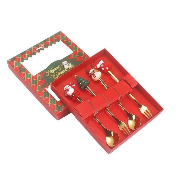 Christmas Spoon and Fork Set Stainless Steel