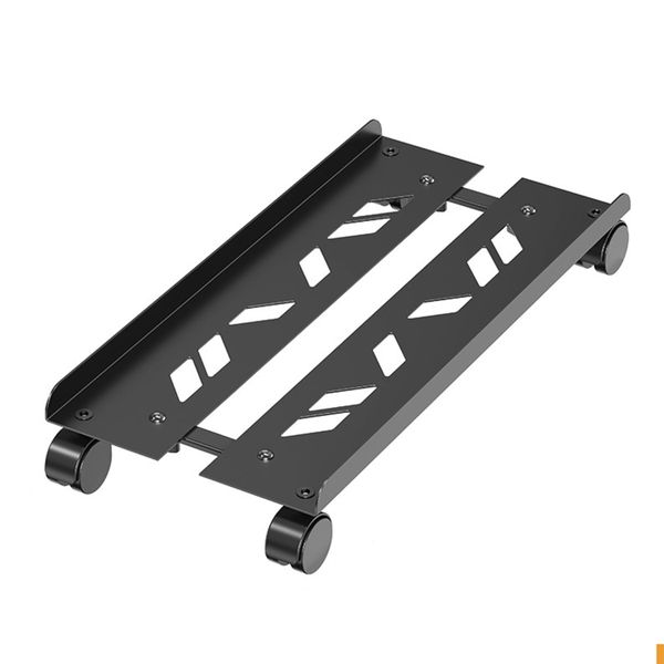 Metal Computer Tower Stand with 4 Locking Caster Wheels CPU Holder