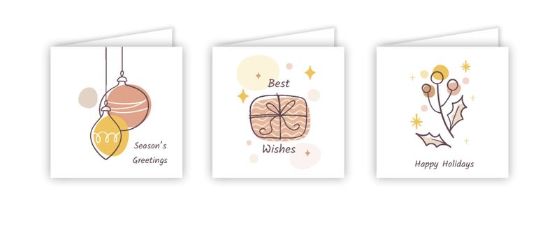 Festive Greetings Card Pack - 18x Cards and 18x Envelopes Per Pack