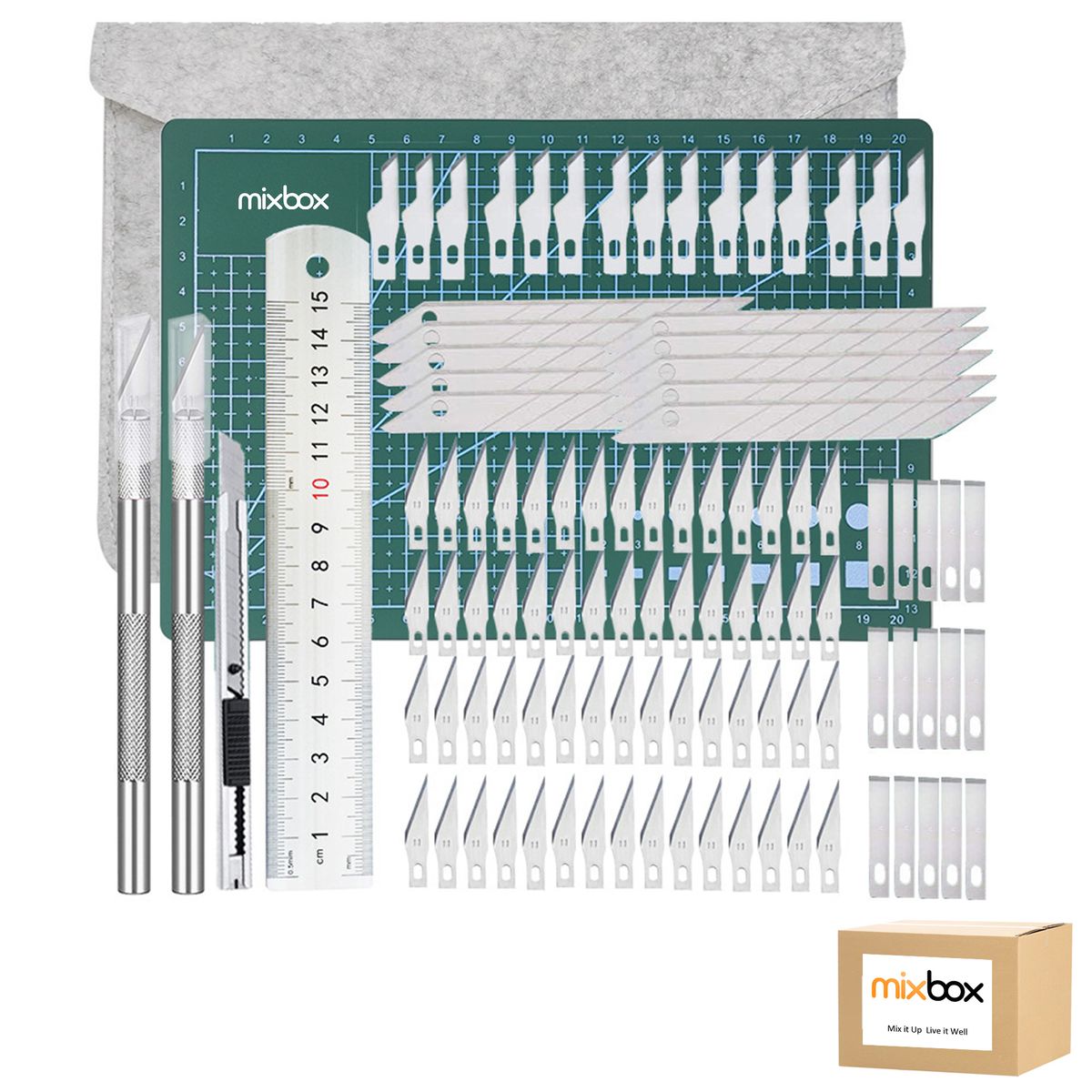 Mix Box Precision Carving Craft Detail Knife Hobby Knife Kit-106 Pieces