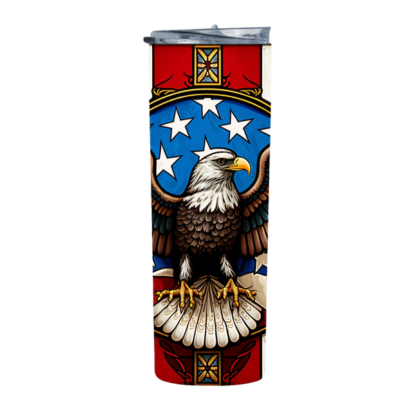 USA Flag 20 Oz Straight Skinny Tumbler 008