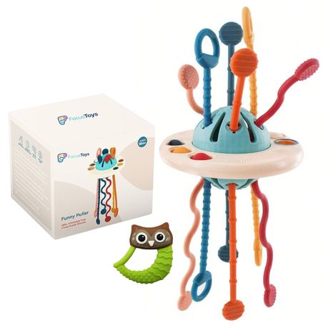 FocusToys Baby Montessori Sensory Pull String Teething Activity Toy Image