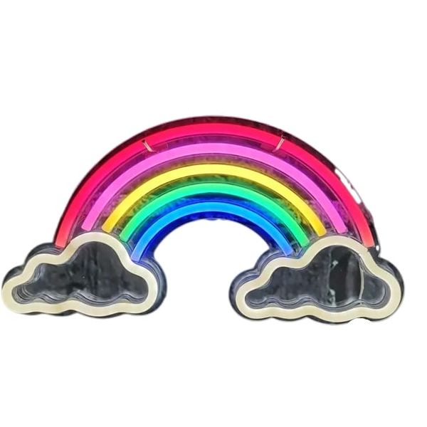 Rainbow Neon Sign Light LED Star Neon Night Light Art Wall Decoration