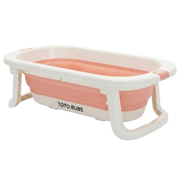 Toto Bubs - Collapsible Baby Bathtub with Non-Slip Legs &amp; Drain Hose - Grey