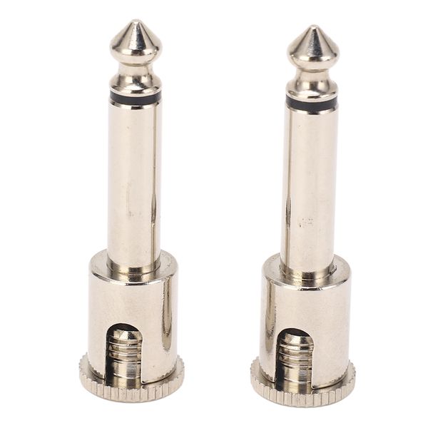 2 Pcs 6.35mm Solderless Guitar Audio Adapters