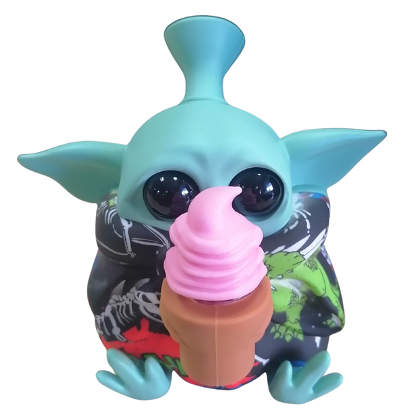 Silicone Rasta Pipe - Baby Yoda Bong Hydrodipped