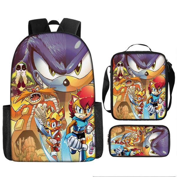 Lunch Box &amp; Pencil Case - 3-Piece Sonic image