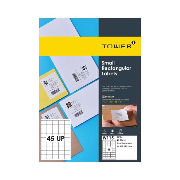 TOWER A4 Self-adhesive printable labels -25 Sheets