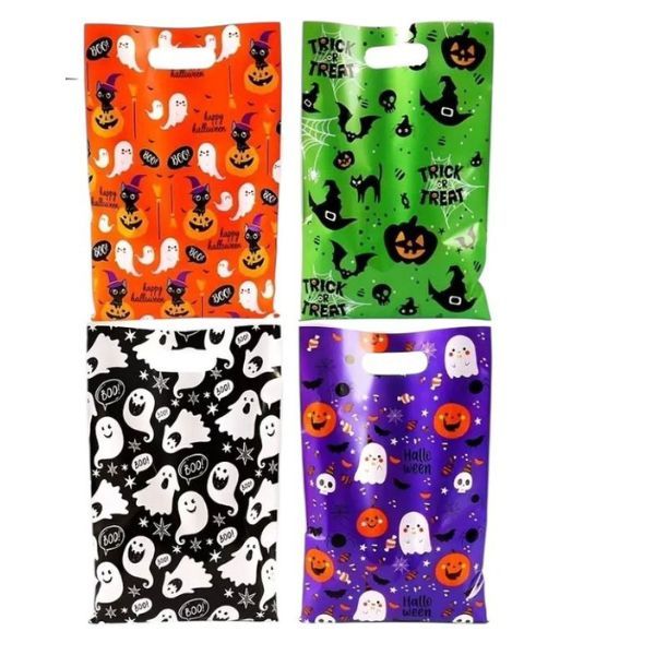 20pcs Halloween Treat Bags- 4 Colors | Ghost &amp; Pumpkin Design | 16.3 x 25cm