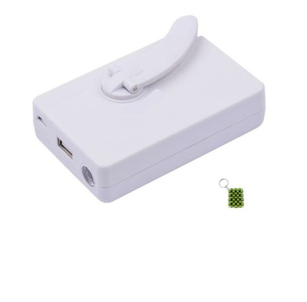 2500mAh Hand Crank Power Bank with Torch + Keychain