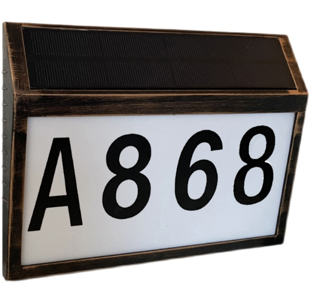 Solar House Street Number Light - Brushed Bronze