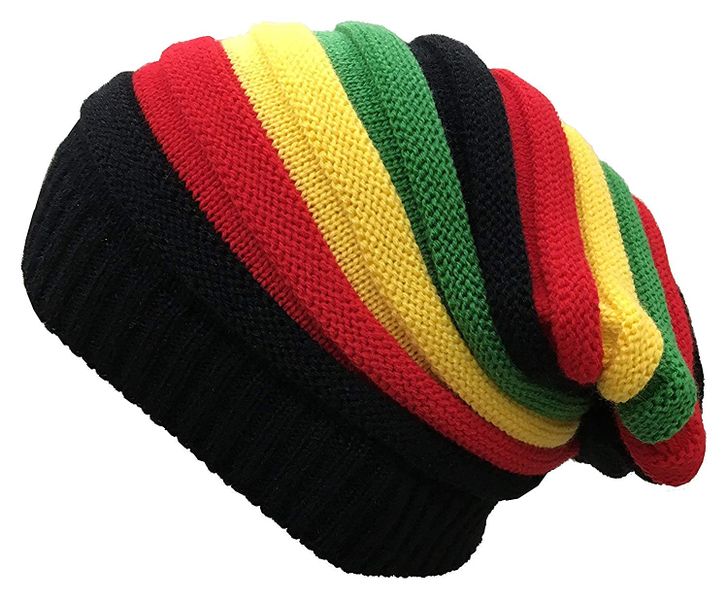 Rasta Reggae Rainbow Wool Knitted Beanie