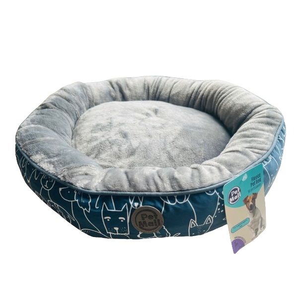 Pet Mall Round Fleece Paterns Pet Bed 50cm (Small)