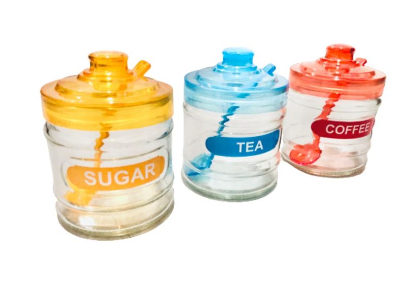 Cannister Storage Containers For Tea Coffee Herb Candy Chocolate Set Of 3