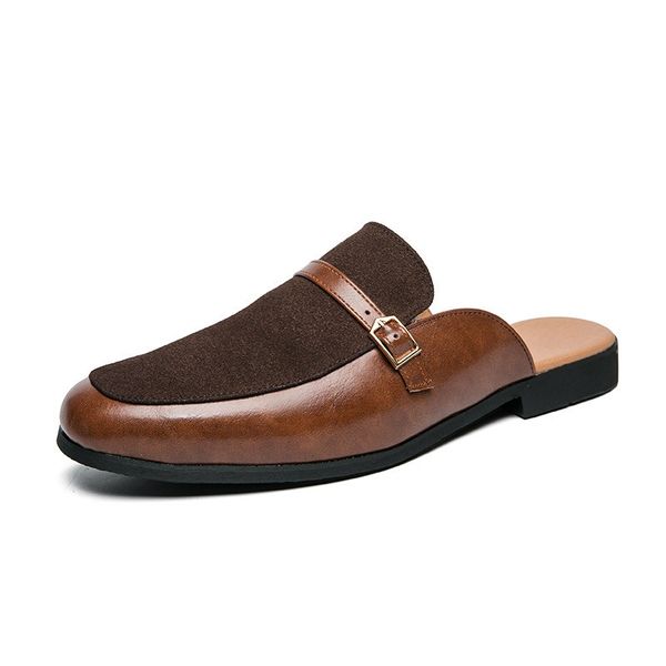 Men's Leather Mule Slippers Microfiber Comfort Slip-On Slides