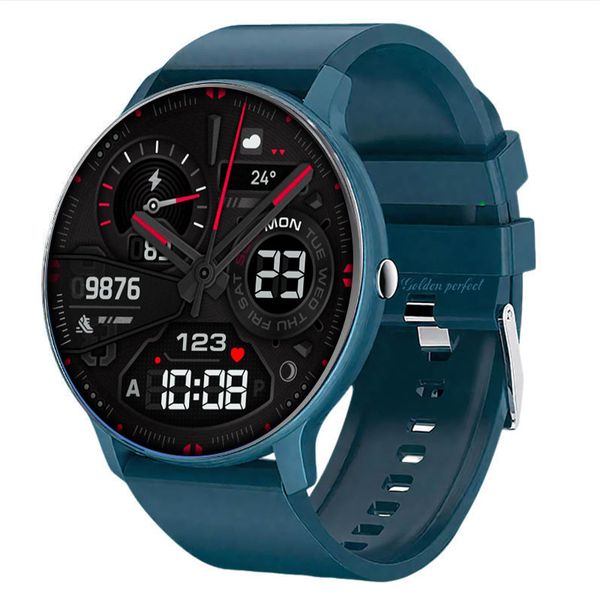 Men's Smartwatch with Deep Blue Strap - 1.28" HD Fitness Tracker