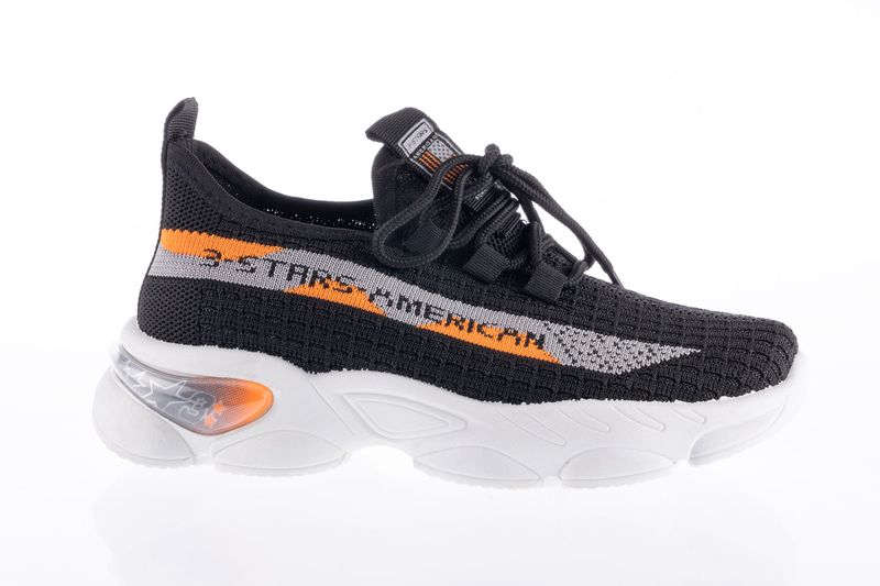3-Stars Authentic Sport-Junior Memory Foam San Diego Sneakers-Black/Orange