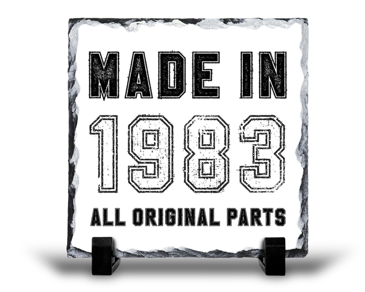 Made In 1983 All Original Parts 40th Birthday For Him Gift Rock Slate
