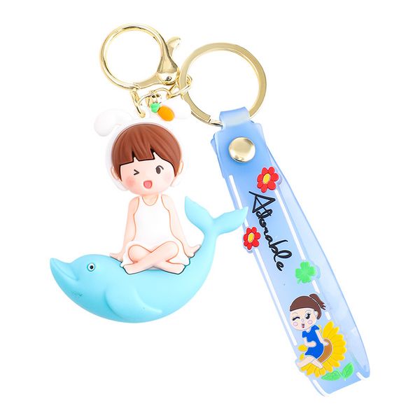 Creative Dolphin White Girl Keychain