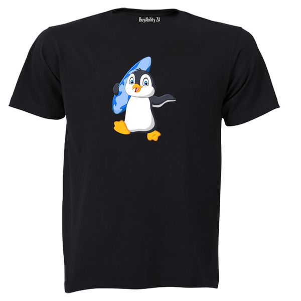 Surf Penguin - Kids T-Shirt - White