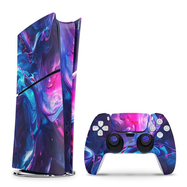 Decal Skin Compatible with PS5 Slim Digital - Abundant Fluid Art (Decal Only)